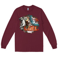 Burgundy All American Girl Long Sleeve Tee - FaDigitalArtStudio