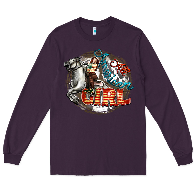 All American Girl Long Sleeve Tee by FaDigitalArtStudio | Teevron