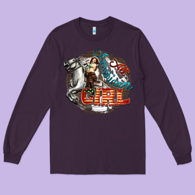 All American Girl Long Sleeve Tee Designed By Fadigitalartstudio