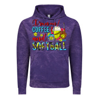 Cloud Purple I Run On Coffee And Softball Frappe Vintage Hoodie - FaDigitalArtStudio