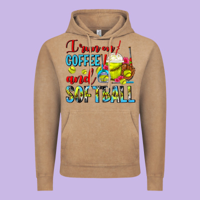 I Run On Coffee And Softball Frappe Vintage Hoodie Designed By Fadigitalartstudio