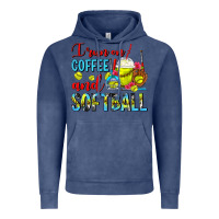 Vintage Denim I Run On Coffee And Softball Frappe Vintage Hoodie - FaDigitalArtStudio