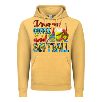 Vintage Mustard I Run On Coffee And Softball Frappe Vintage Hoodie - FaDigitalArtStudio