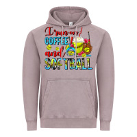 Vintage Zinc I Run On Coffee And Softball Frappe Vintage Hoodie - FaDigitalArtStudio