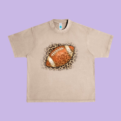 American Football Leopard Urban Heavy Tee Designed By Cowcowdesign