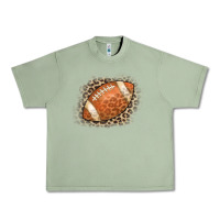 Oil Green American Football Leopard Urban Heavy Tee - CowCowDesign