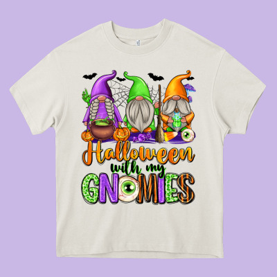Halloween With My Gnomes Heavy Core Tee Designed By Texasbilliewilder