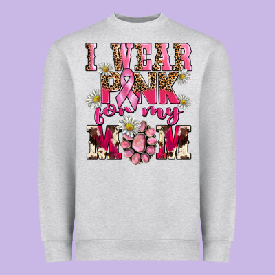 I Wear Pink For My Mom Heavyweight Sweatshirt Designed By Barkaloodesign