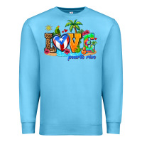 Ocean Blue love puerto rico Premium Sweatshirt - AdoDesignShop
