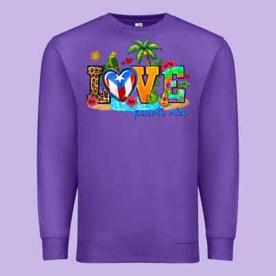 Love Puerto Rico Premium Sweatshirt Designed By Adodesignshop