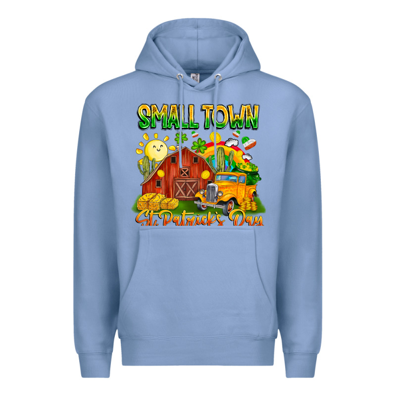 Small Town St Patrick's Day Premium Hoodie by CowhideDigitalArt | Teevron