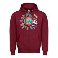 Burgundy western licensed vocational nurse medical instruments Zipper Hoodie - BarkalooDesign