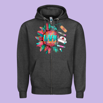 Western Licensed Vocational Nurse Medical Instruments Zipper Hoodie Designed By Barkaloodesign