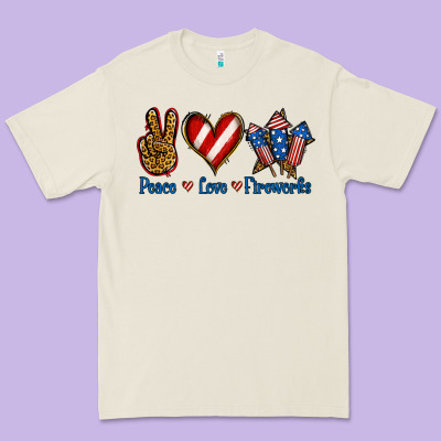 Peace Love Fireworks Premium Tee Designed By Jasminsmagicworld