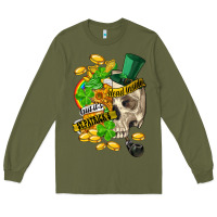 Army Green when you are dead inside but its st.patricks Long Sleeve Tee - FaDigitalArtStudio