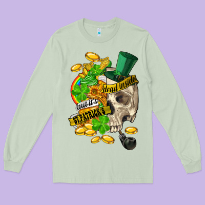 When You Are Dead Inside But Its St.patricks Long Sleeve Tee Designed By Fadigitalartstudio