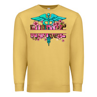 Antique Gold floral nurse preview Premium Sweatshirt - AdoDesignShop