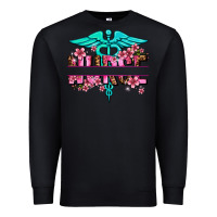 Black floral nurse preview Premium Sweatshirt - AdoDesignShop