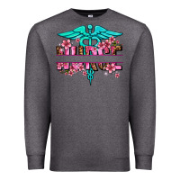 Charcoal Heather floral nurse preview Premium Sweatshirt - AdoDesignShop