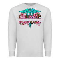 Dove Grey floral nurse preview Premium Sweatshirt - AdoDesignShop