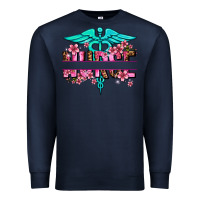 Navy floral nurse preview Premium Sweatshirt - AdoDesignShop