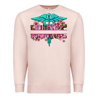 Pale Pink floral nurse preview Premium Sweatshirt - AdoDesignShop