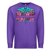 Purple floral nurse preview Premium Sweatshirt - AdoDesignShop