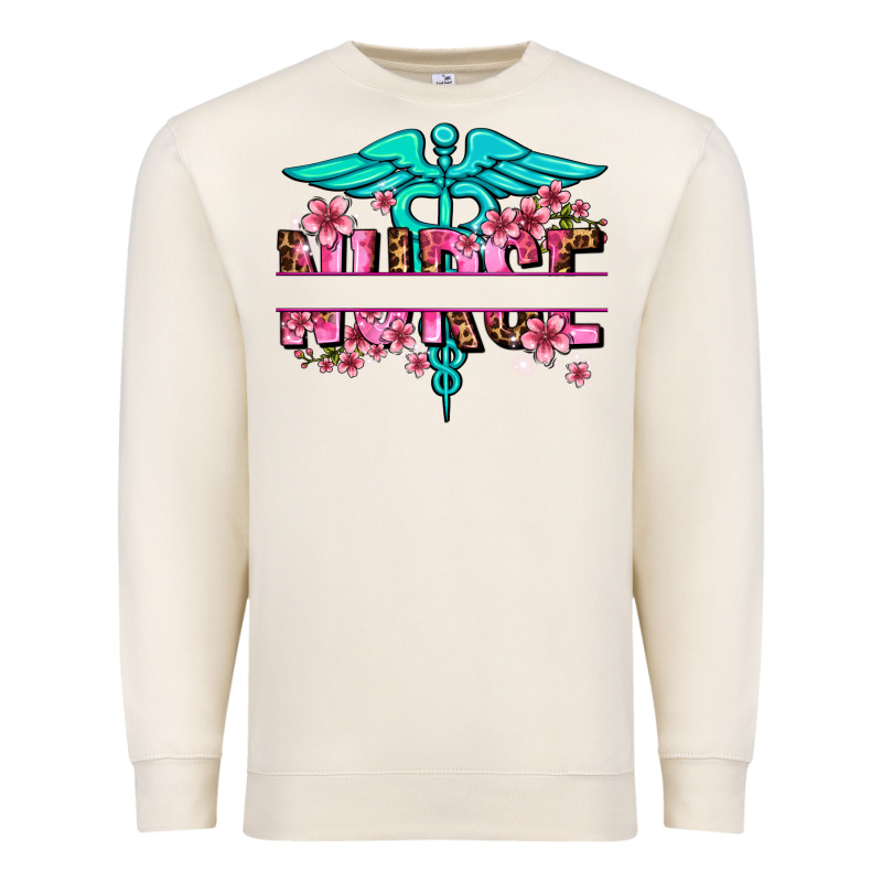 Floral Nurse Preview Premium Sweatshirt by AdoDesignShop | Teevron