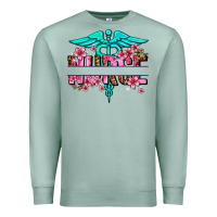 Seafoam floral nurse preview Premium Sweatshirt - AdoDesignShop
