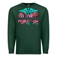 Sports Green floral nurse preview Premium Sweatshirt - AdoDesignShop