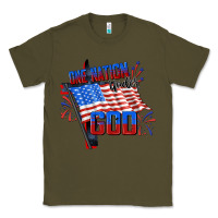 Army Green one nation under god Classic Tee - CowGirlArtShop