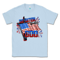 Dusty Blue one nation under god Classic Tee - CowGirlArtShop