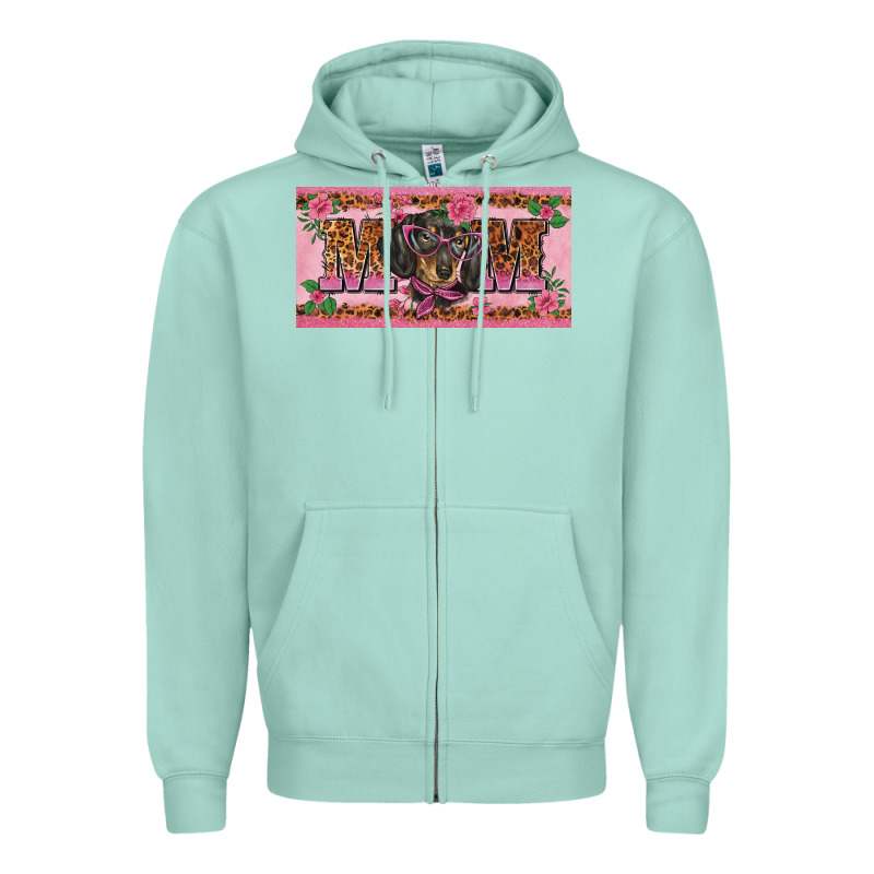 Danchshund Mom License Plate Template Zipper Hoodie by BarkalooDesign | Teevron
