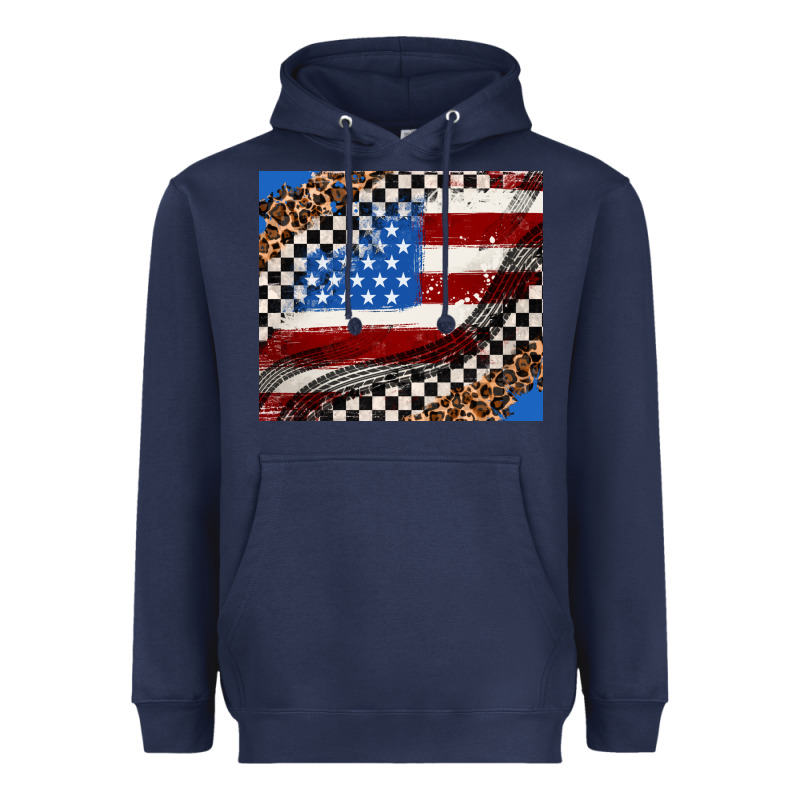 American Flag And Race Flag Heavyweight Hoodie by AdoDesignShop | Teevron