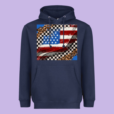 American Flag And Race Flag Heavyweight Hoodie Designed By Adodesignshop