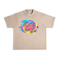 French Oak Mama Tie dye Leopard Urban Heavy Tee - CowCowDesign