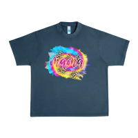 Midnight Navy Mama Tie dye Leopard Urban Heavy Tee - CowCowDesign