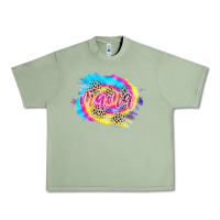 Oil Green Mama Tie dye Leopard Urban Heavy Tee - CowCowDesign