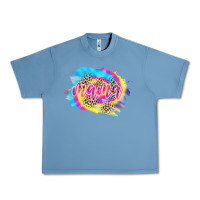 Pebble Blue Mama Tie dye Leopard Urban Heavy Tee - CowCowDesign