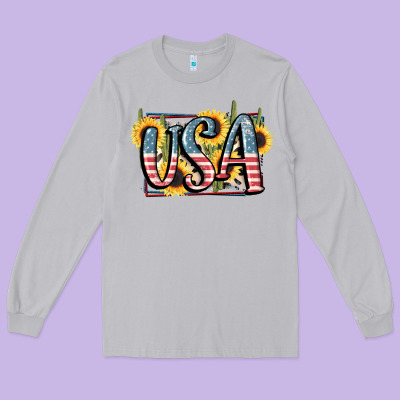 Usa 4th Of July Long Sleeve Tee Designed By Fadigitalartstudio
