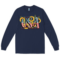 Navy USA 4th of July Long Sleeve Tee - FaDigitalArtStudio