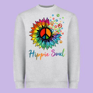 Daisy Peace Sign Hippie Soul Retro Hippie Flower Lovers T Shirt Heavyweight Sweatshirt Designed By Baomotion