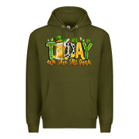 Army Green today we are all irish Premium Hoodie - CowhideDigitalArt