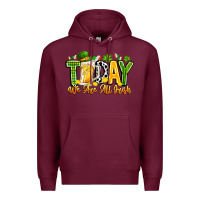 Burgundy today we are all irish Premium Hoodie - CowhideDigitalArt