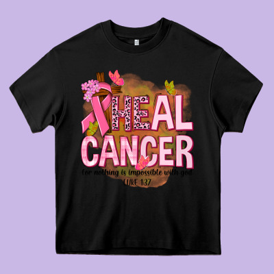 Heal Cancer For Nothing Is Impossible With God Heavy Core Tee Designed By Nancycooperartshop