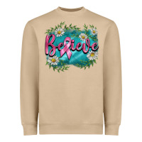 Mushroom breast cancer believe Heavyweight Sweatshirt - BarkalooDesign