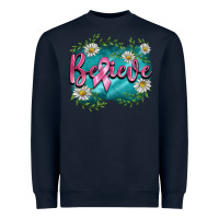 Navy breast cancer believe Heavyweight Sweatshirt - BarkalooDesign