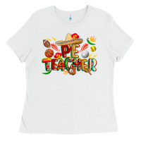 White cinco de mayo pe teacher Ladies Tee - CowGirlArtShop