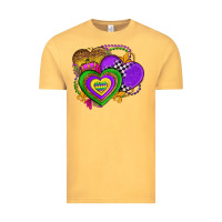 Vintage Mustard mardi gras heart olivia Vintage Tee - OliviaCreatesArt
