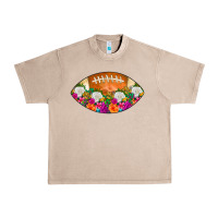 French Oak American Football Floral Urban Heavy Tee - CowCowDesign